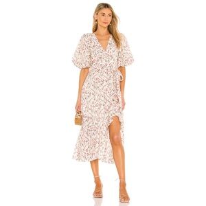MINKPINK Kacey Puff Sleeve Midi Dress Size M